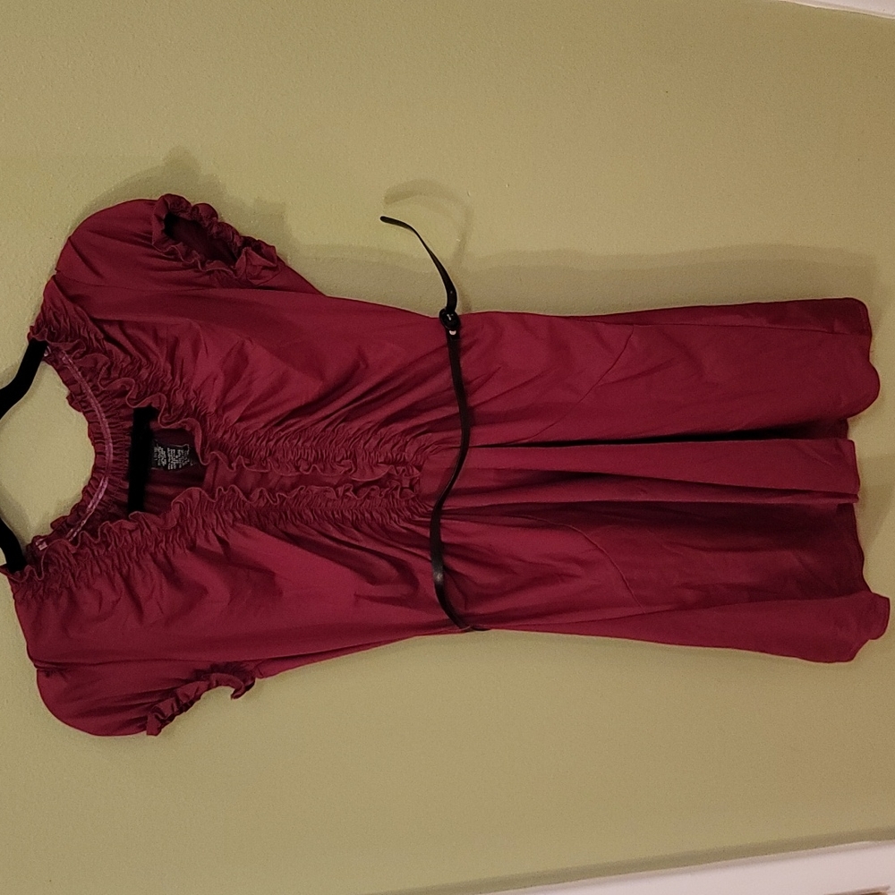 Early 00's Burgundy dress- Juniors Large